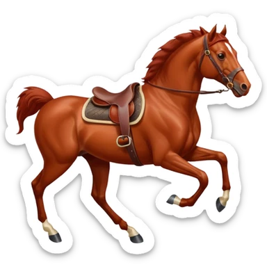 red horse agressive running money on the saddle sticker