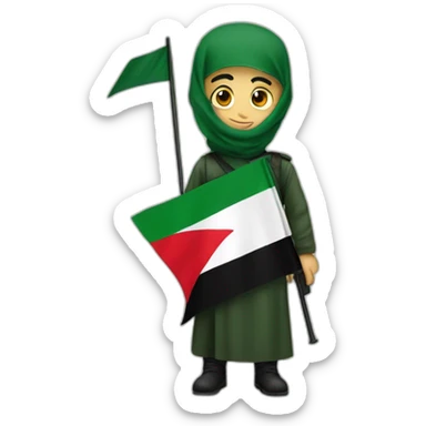 Hamas with Palestinian flag  sticker