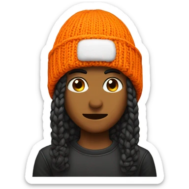 Orange beanie just the beanie sticker