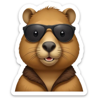 Capibara con gogles oscuros sticker