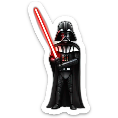 Dark vador holding a red light saber sticker
