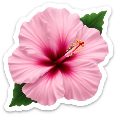 soft pink hibiscus flower sticker