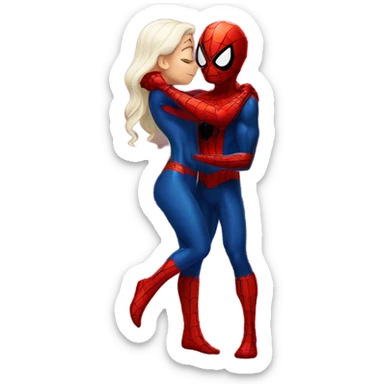 Spiderman kissing spiderwomen sticker