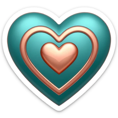 A teal, burnt orang, and rose gold heart, please.  sticker