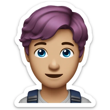 Plum hair with blue eyes sticker