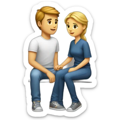 Fille sur le genou d'un homme  sticker