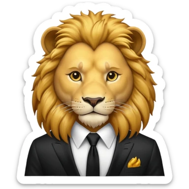 lion black tie sticker