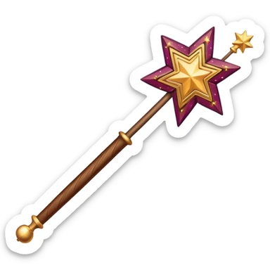Magic wand from Harry Potter with sparkles around sticker