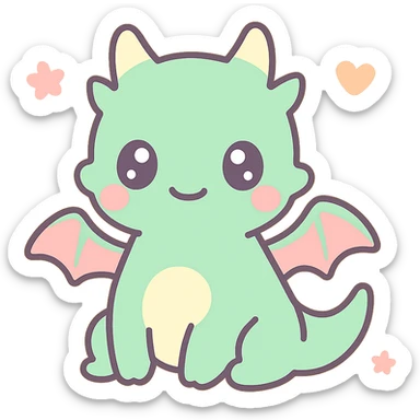 a dragon with glowing eyes in anime style sticker