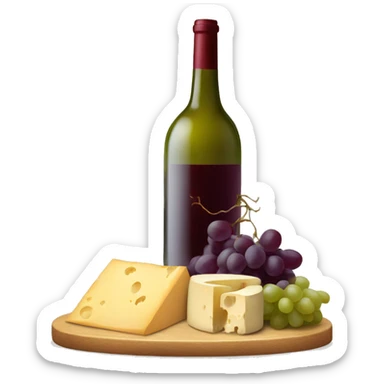 Wine, grapes and cheese sticker