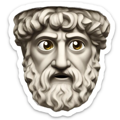 Greek philosophers stone head on greek column sticker