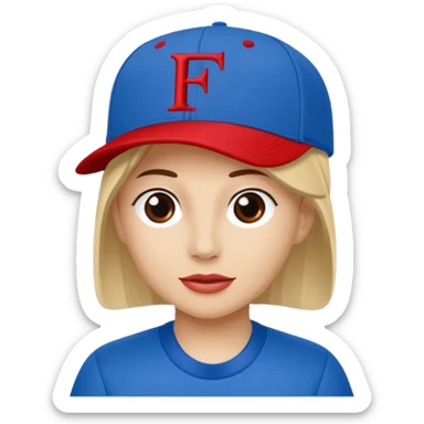 baseball cap with PW letters blue (#00A3E0) and red (#F9423A) sticker