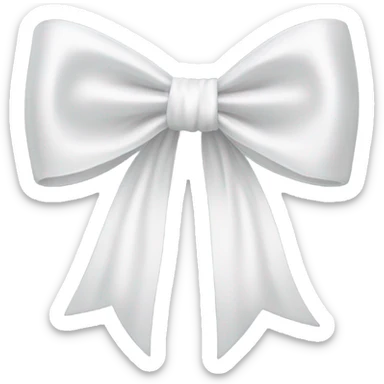 white satin bow sticker