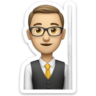 Teacher with ruler sticker