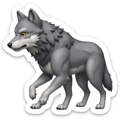 wolf walking sticker