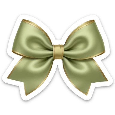 Silk pale olive bow sticker