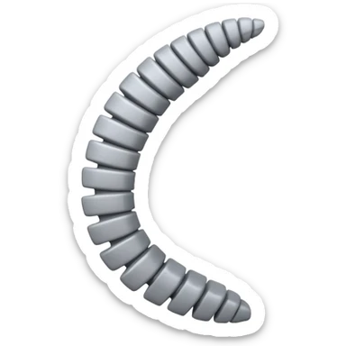 human spine emoji showing slight scoliosis sticker