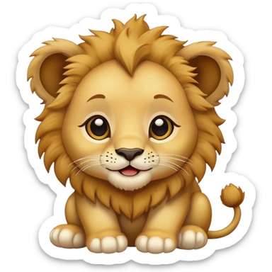 cute baby lion cub sticker