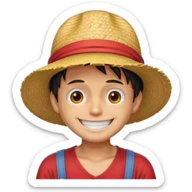 Create Luffy from one piece strow hat emoji sticker