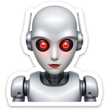 An AI humanoid robot looking evil sticker
