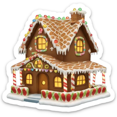 One gingerbreadhouse with lights  sticker