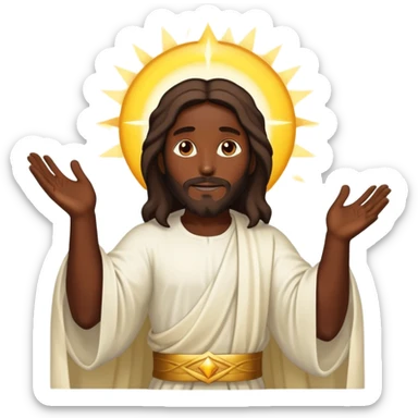 Dark skin Jesus ascending  sticker
