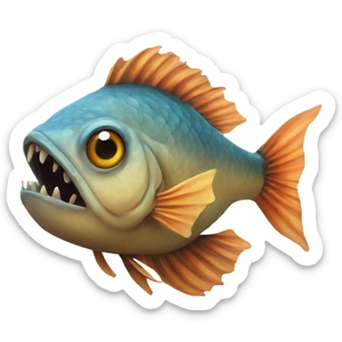 Horribly mutated fish sticker