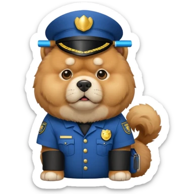 Chow Chow dog as a security guard sticker