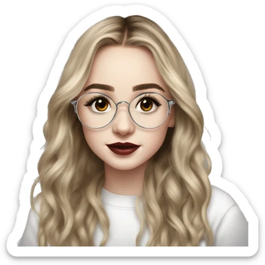 Sabrina Carpenter com óculos de grau estilo aviador transparente sticker