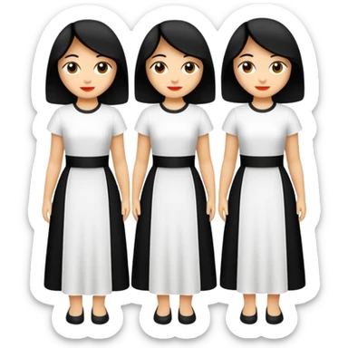 Beyaz tenli siyah tül çok açık elbise giyen siyah dalgalı saçı olan çekik gözlü  sticker