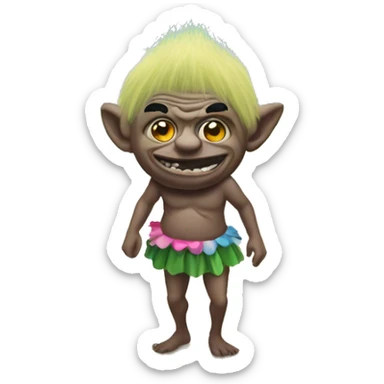 Ugly troll in a tutu on a beach in miami sticker
