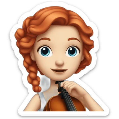 Girl cellist with red hair and blue eyes sticker