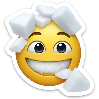 Happy face with a pile of salt in mouth sticker