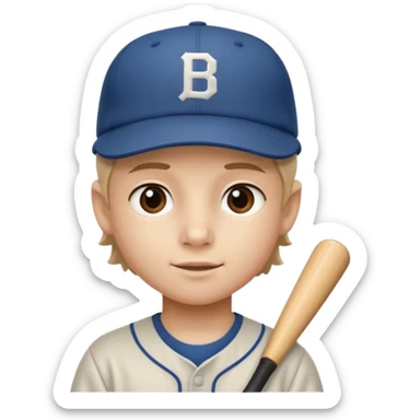 baseball hat kid sticker