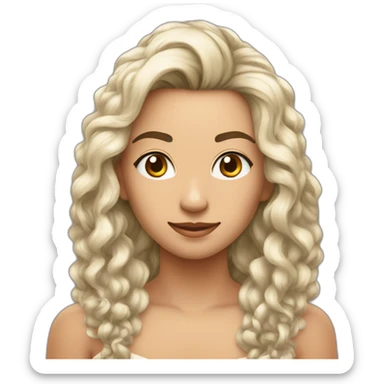 criar uma loirinha de cabelo comprido , magrinha usando fone de ouvido sticker