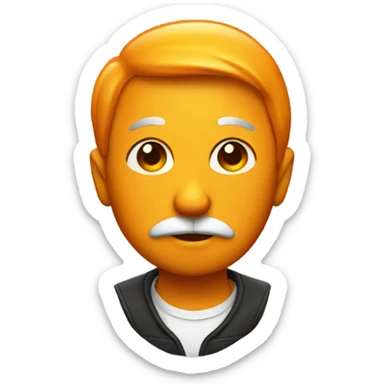 Orange human with yellow mustache very short sticker