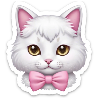 Cat in a cute pink bow sticker
