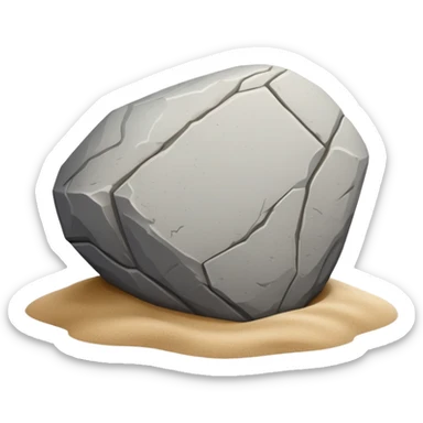 generate realistic detailed stone in 3d style with sand  sticker