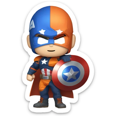 Goku fused with captain america sticker