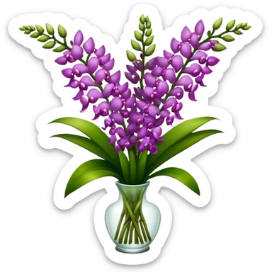 super big bouquet Rhynchostylis Orchid, stem, leaf sticker