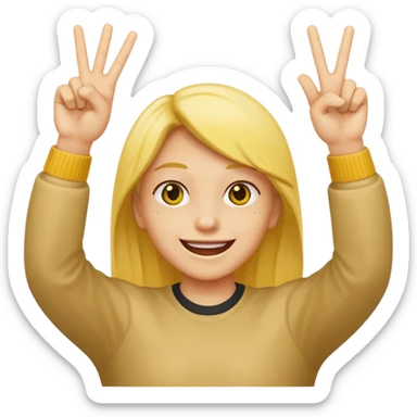 Can you make a smiling emoji that has 2 hands up with both middlefingers up? sticker