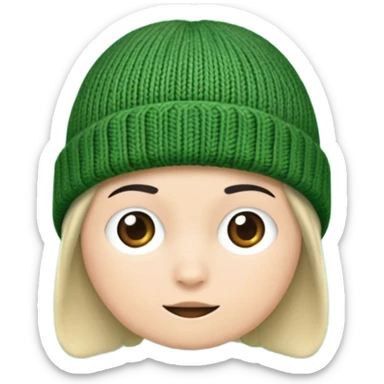 a green beanie by itself  sticker