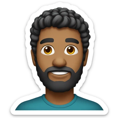 moreno baixinho de cabelo preto e com cavanhaque de olhos pretos sticker