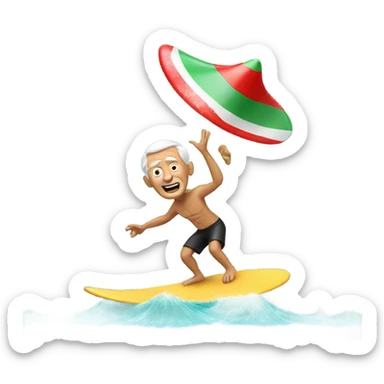 Old white guy surfing in Mexico at Christmas ￼ sticker