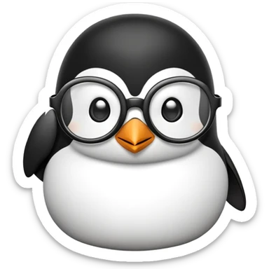 pinguin with glasses sticker