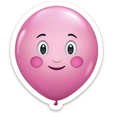 Pink glossy balloon  sticker
