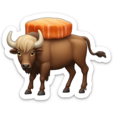 Une crevette sur un bison sticker