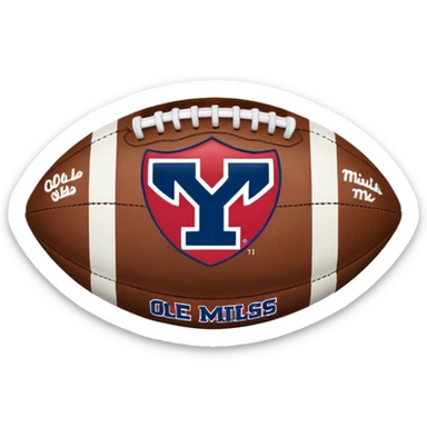 Football that says ole miss  sticker