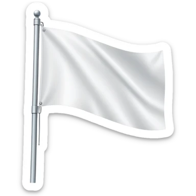 White blank flag on a pole  sticker