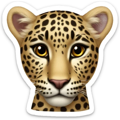 heart leopard sticker